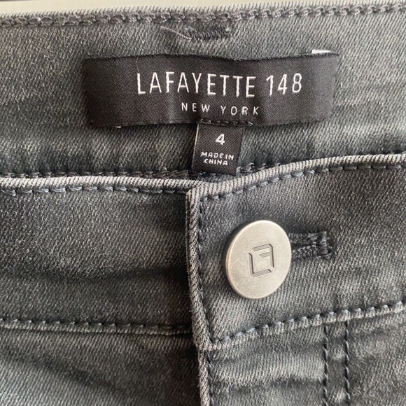 Lafayette 148 Charcoal Gray Straight Leg Jeans - Picture 8 of 11